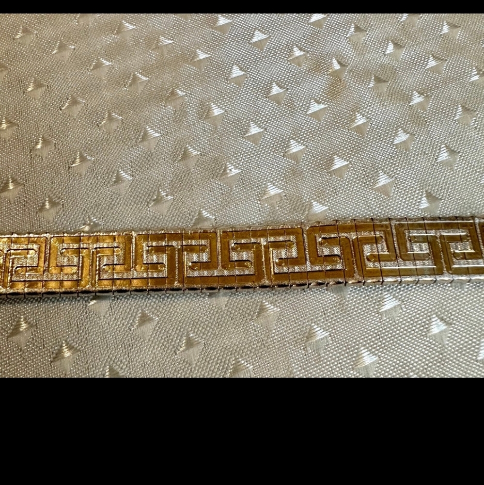 Vintage Two-toned Greek Style Bracelet! 14k/925! - Picture 4 of 14